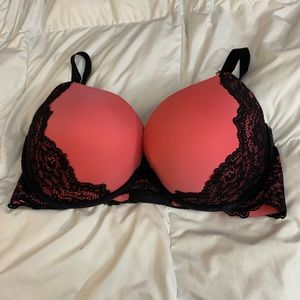 Torrid Pink & Black Push Up Plunge Bra